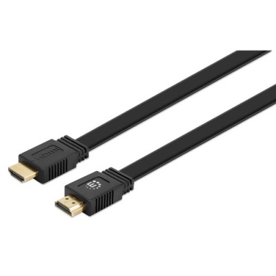 Cabo HDMI 1MT (m/m) Plano 4K@60Hz Preto Manhattan | ByteNova
