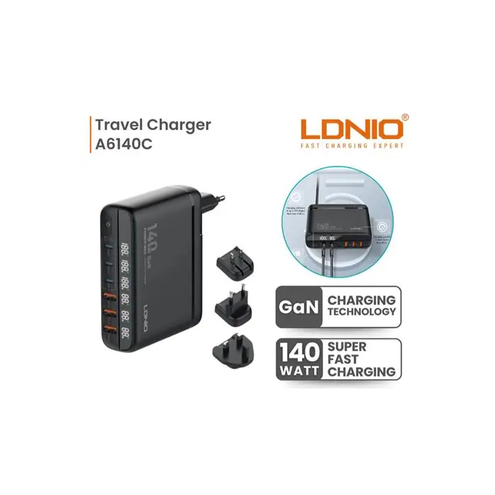 Carregador Tomada Ldnio 140W Eu/us/uk 3 USB-C + 3 USB-a | ByteNova