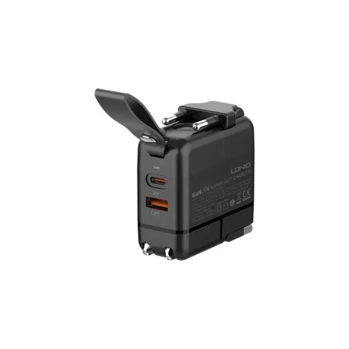 Carregador Tomada Ldnio 65W Eu/uk 2 USB-C + 1 USB-a | ByteNova