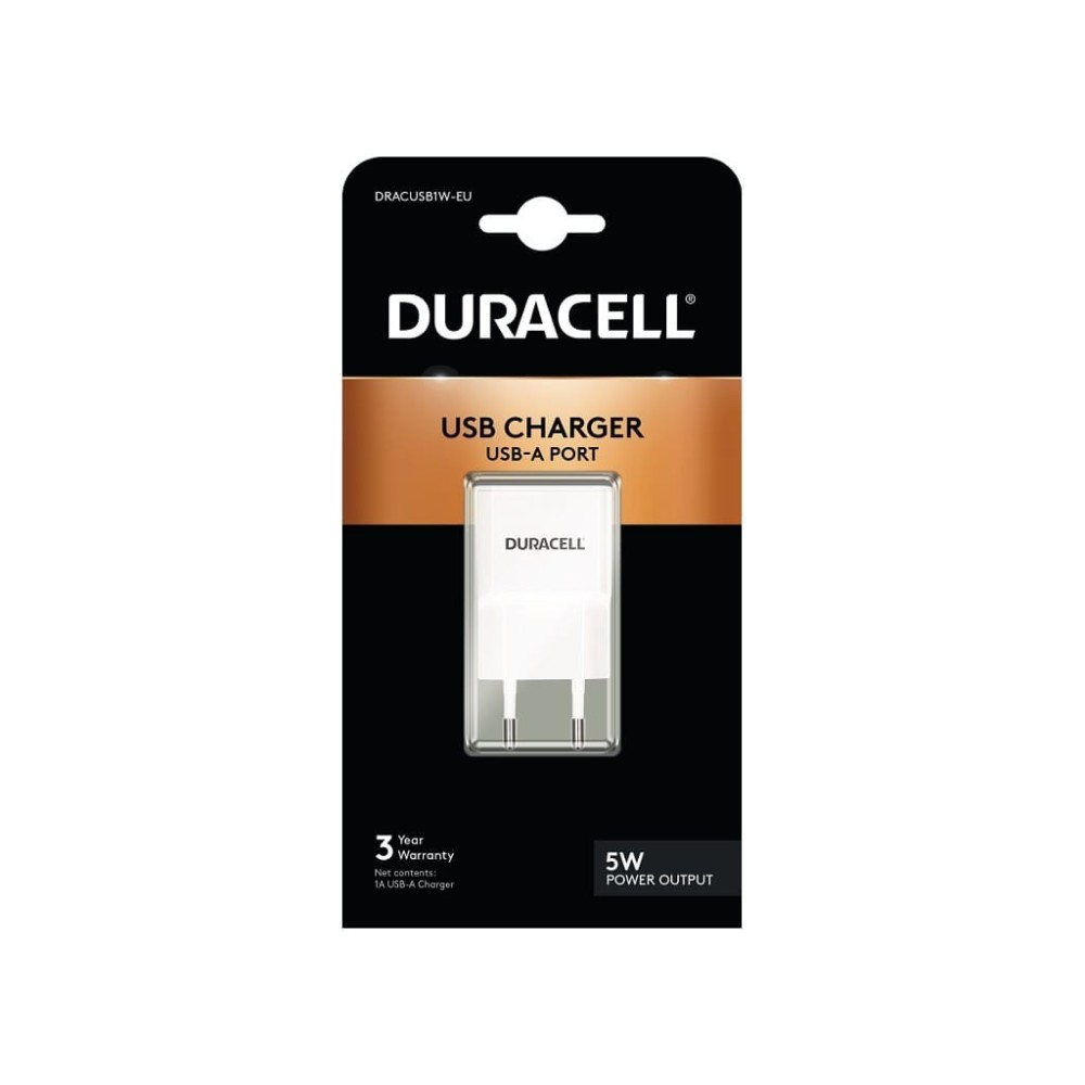 Carregador USB-a 1A Cor Branca Duracell | ByteNova