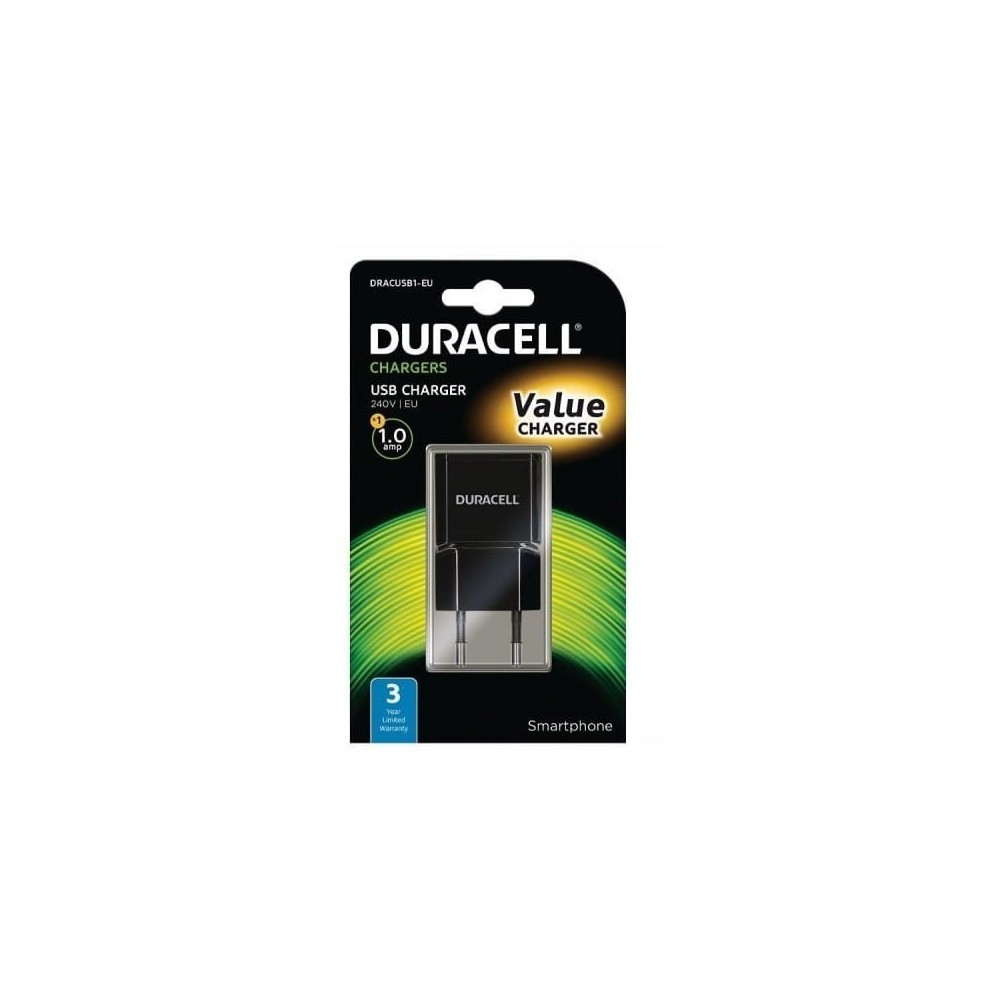 Carregador USB-a 1A Cor Preta Duracell | ByteNova