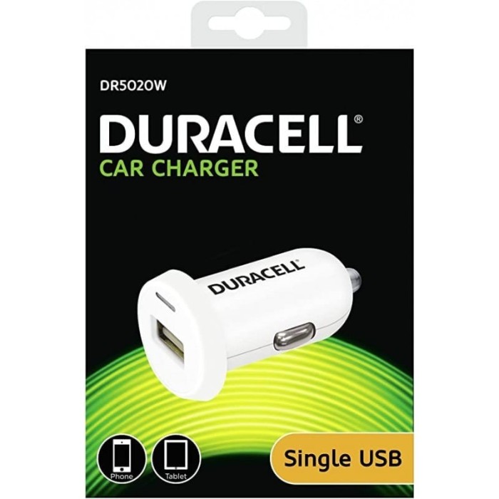 Carregador USB-a 2.4A de Isqueiro P/carro Duracell Branco | ByteNova