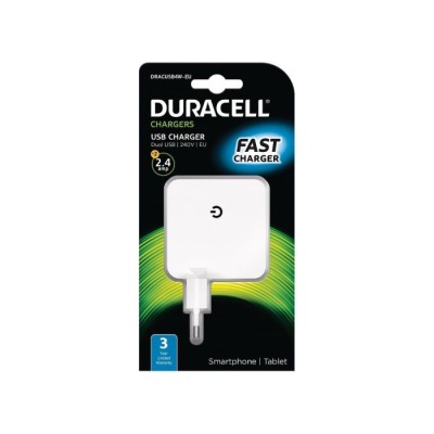 Carregador USB-a 2X2.4A Cor Branca Duracell | ByteNova