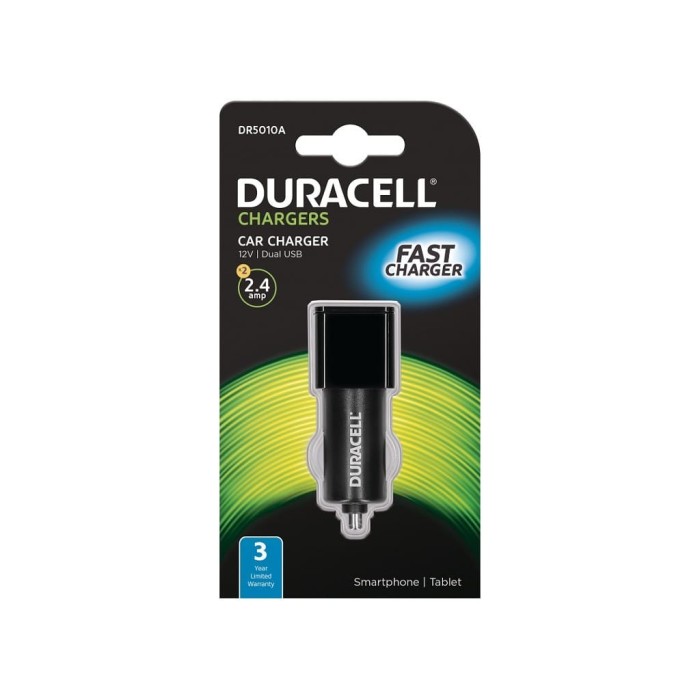 Carregador USB-a 2X2.4A de Isqueiro P/carro Duracell | ByteNova