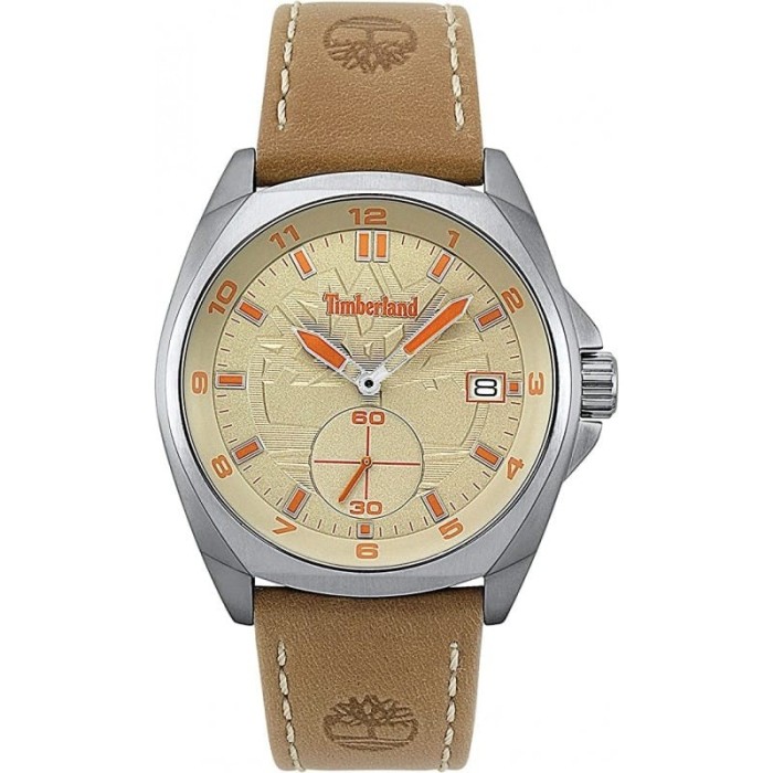 Relógio Timberland Hutchington Para Homem Em Bege/Couro | ByteNova