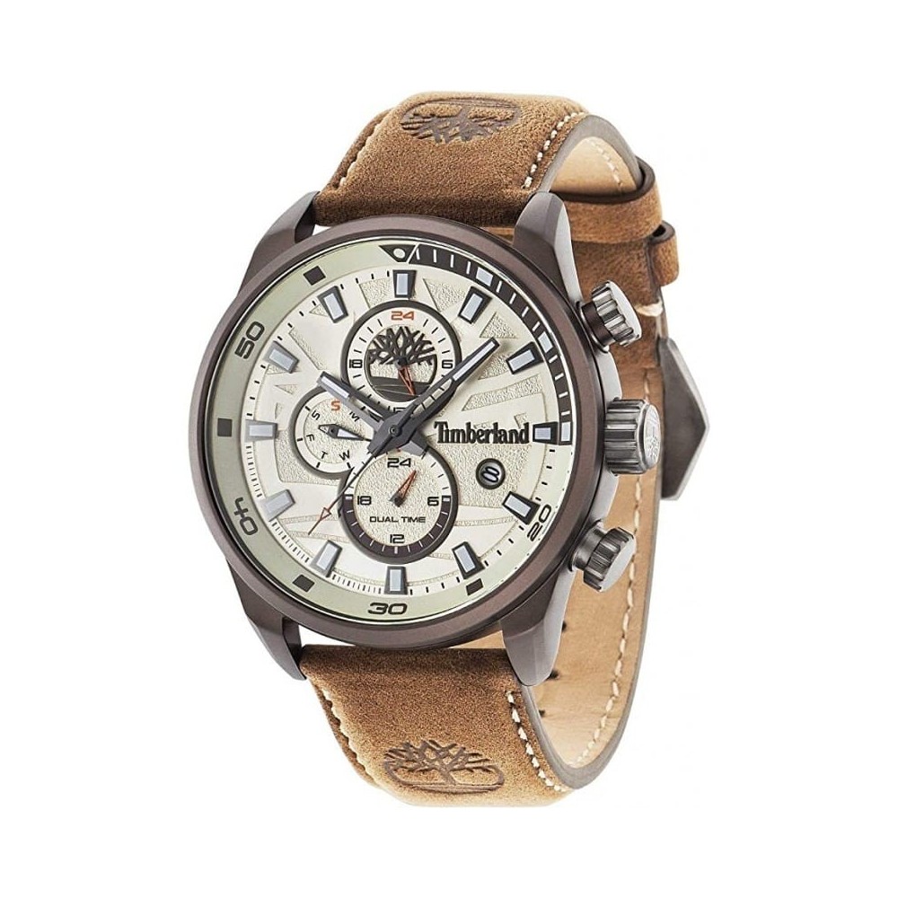 Relógio Timberland Henniker II Para Homem Em Bege/Couro | ByteNova
