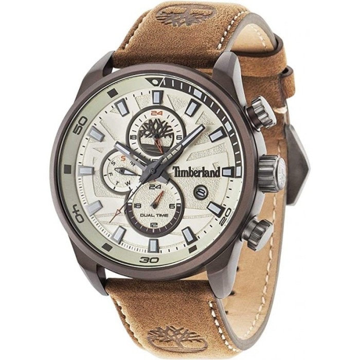 Relógio Timberland Henniker II Para Homem Em Bege/Couro | ByteNova