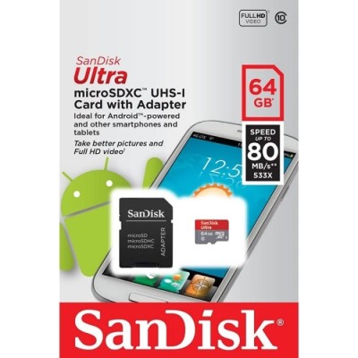 Cartão De Memória Micro SDHC A1 64GB Class 10 UHS-I U1 HD | ByteNova