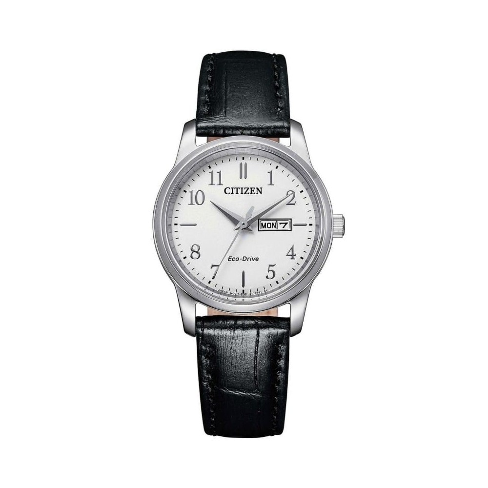 Relógio Citizen Eco-Drive Para Mulher Em Branco/Couro | ByteNova