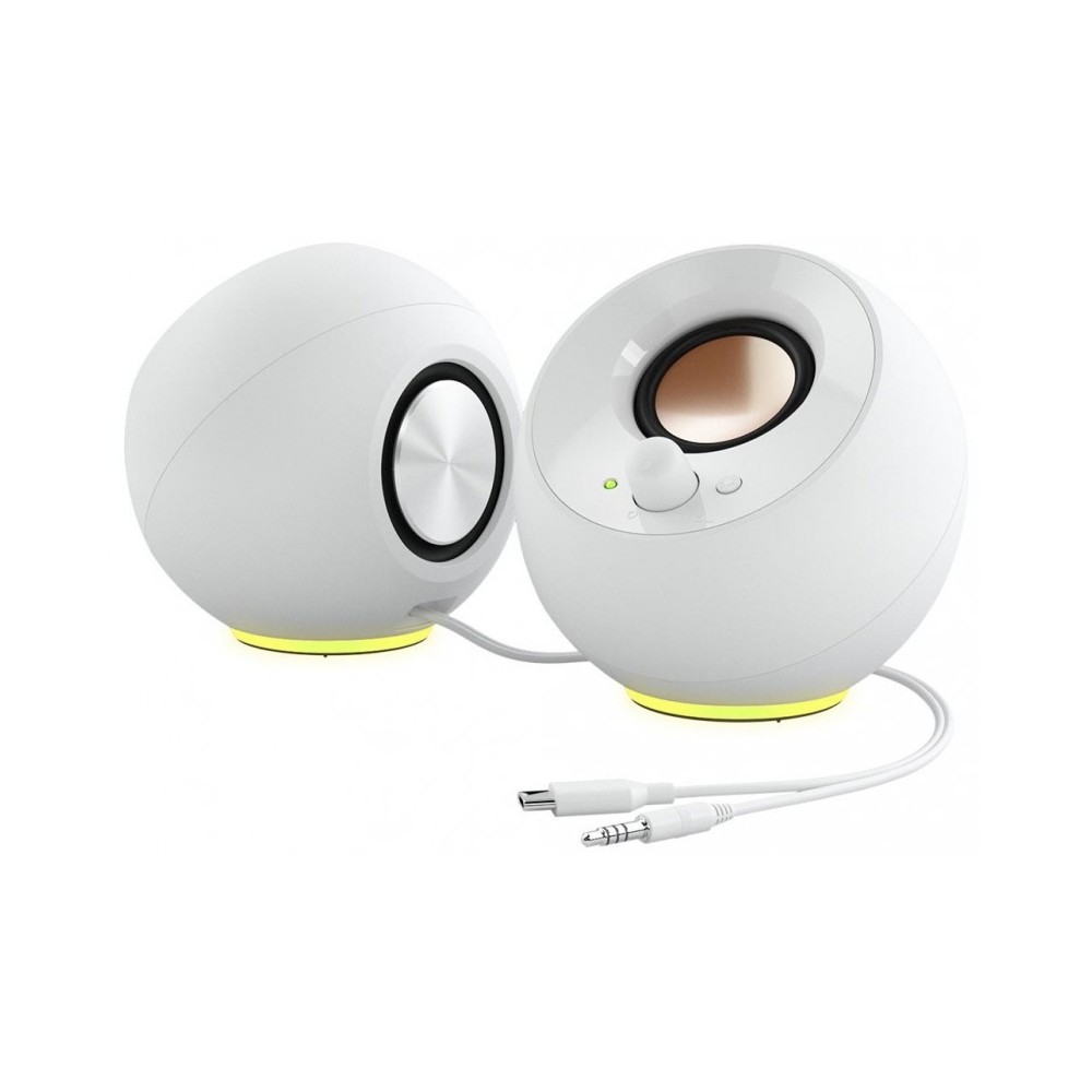 Coluna Creative 2.0 Pebble Se USB-C Rgb Branco | ByteNova