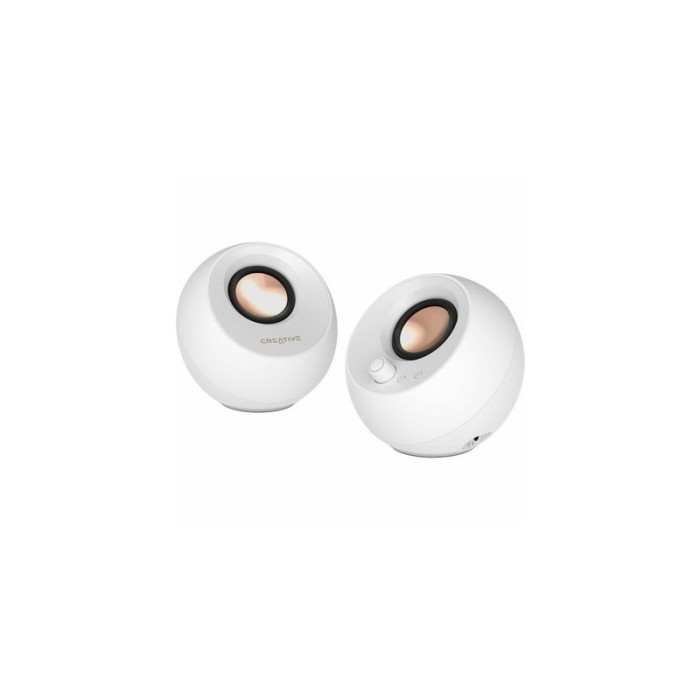 Coluna Creative 2.0 Pebble Pro BT/USB/3.5MM Rgb Branco | ByteNova