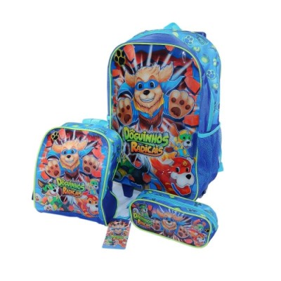 .me Trolley Mochila Dogs Radicais + Lancheira + Estojo Red | ByteNova