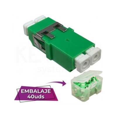 Adaptador fibra LC-LC APC SM Monomodo Dx Duplex verde | ByteNova