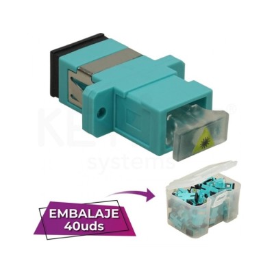 Adaptador fibra SC-SC PC MM OM3 Multimodo Sx Simplex aqua | ByteNova