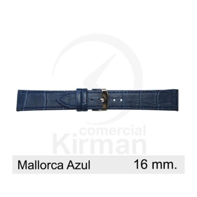 Bracelete Couro Azul 16MM Mallorca | ByteNova