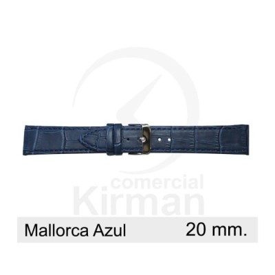 Bracelete Couro Azul 20MM Mallorca | ByteNova