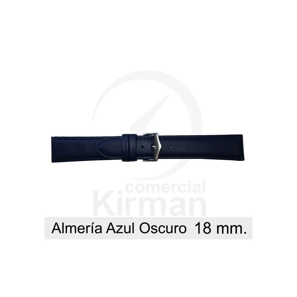 Bracelete Couro Azul Escuro 18MM Almeria | ByteNova