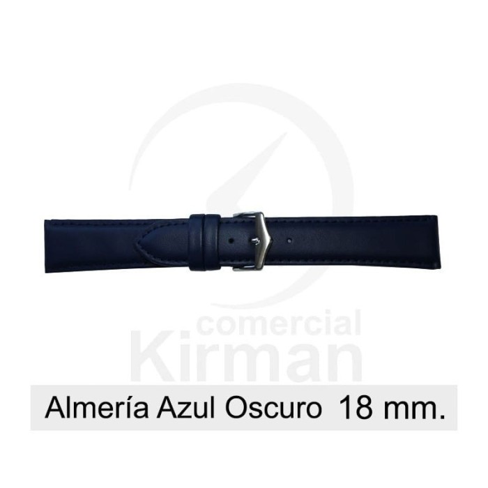 Bracelete Couro Azul Escuro 18MM Almeria | ByteNova