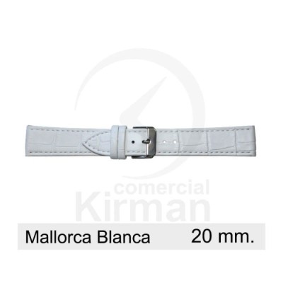 Bracelete Couro Branca 20MM Mallorca | ByteNova