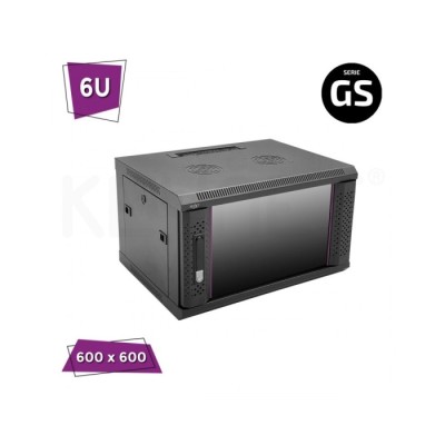 Armario rack GS de parede 6U 19″ porta de cristal + | ByteNova