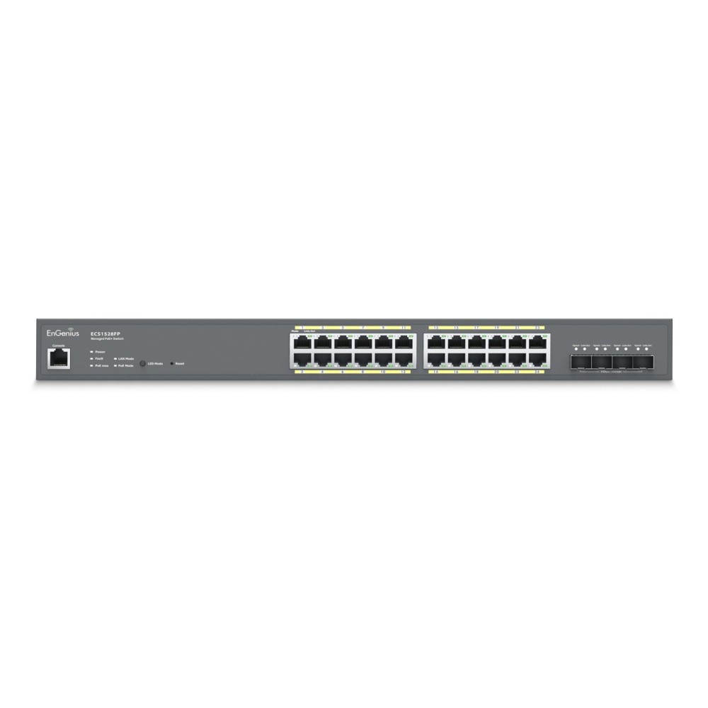 Cloud Managed 24 Port PoE+ Switch Gigabit 410W | ByteNova