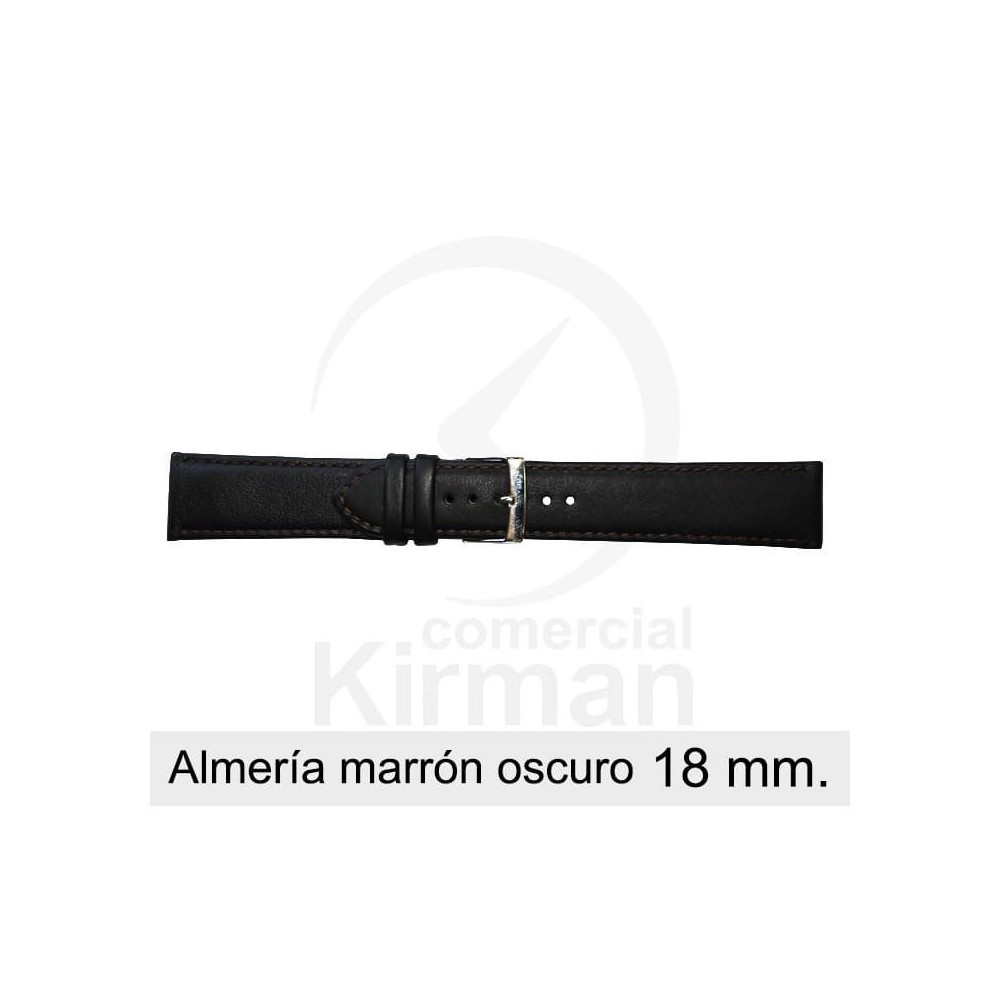 Bracelete Couro Castanha Escura 18MM Almeria | ByteNova
