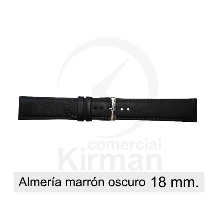 Bracelete Couro Castanha Escura 18MM Almeria | ByteNova