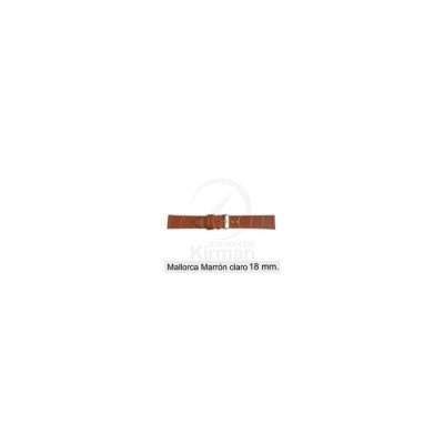 Bracelete Couro Castanha Clara 18MM Mallorca | ByteNova