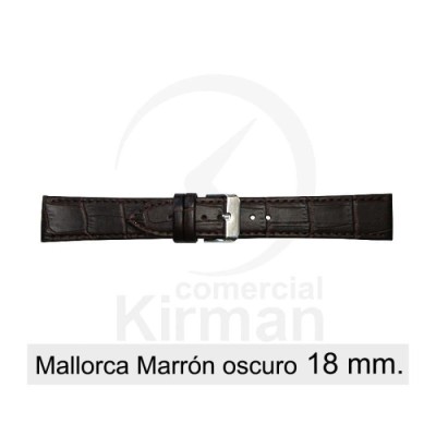 Bracelete Couro Castanha Escura 18MM Mallorca | ByteNova