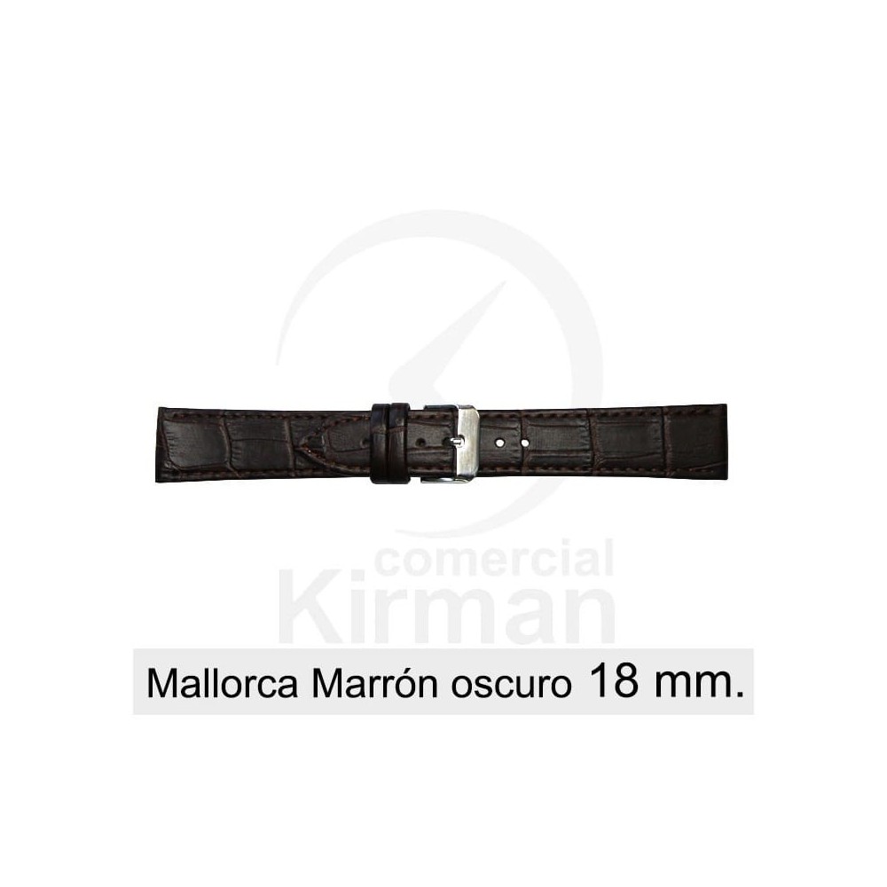 Bracelete Couro Castanha Escura 18MM Mallorca | ByteNova