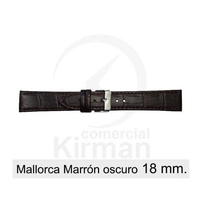 Bracelete Couro Castanha Escura 18MM Mallorca | ByteNova