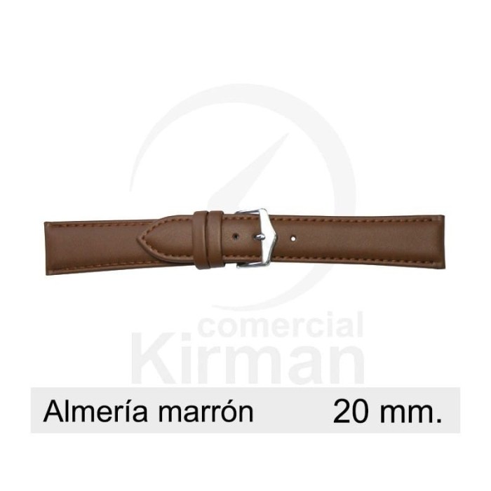 Bracelete Couro Castanha 20MM Almeria | ByteNova