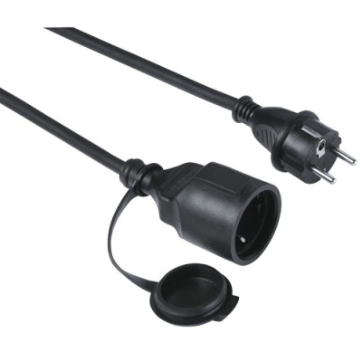 Cabo de Extensão Outdoor IP44 10M Preta Hama | ByteNova