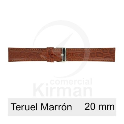 Bracelete Couro Castanha 20MM Teruel | ByteNova