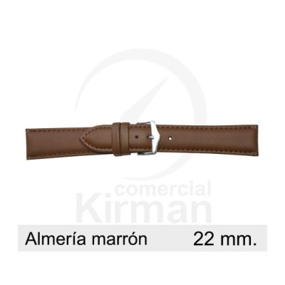 Bracelete Couro Castanha 22MM Almeria | ByteNova