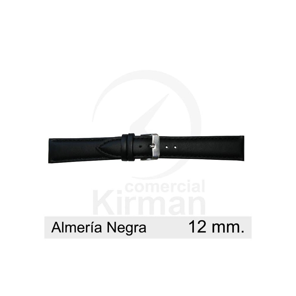 Bracelete Couro Preta 12MM Almeria | ByteNova