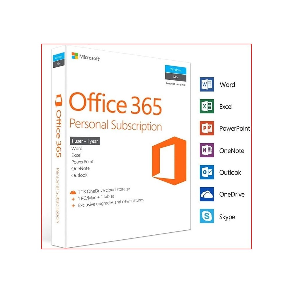 Microsoft Office 365 Personal – 1 Usuário PC / MAC – 1 | ByteNova
