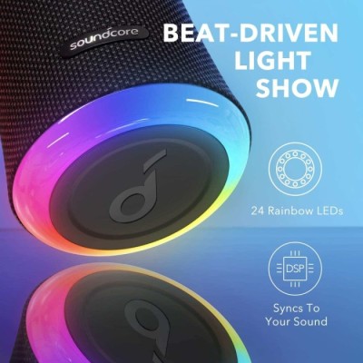 Coluna Bluetooth Anker Soundcore Flare II 360º Preta | ByteNova