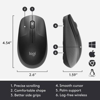 Rato Óptico Logitech M190 Full-Size Wireless Mouse | ByteNova