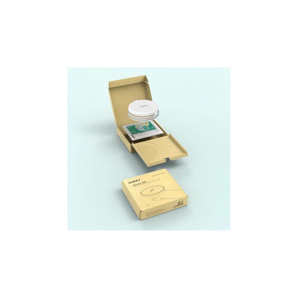 Carregador Wireless AUKEY Aircore 15W Branco | ByteNova
