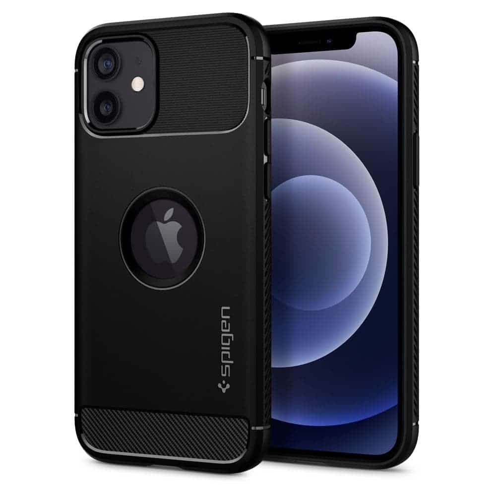 Capa Spigen iPhone 12/12 Pro Case Rugged Armor Preta | ByteNova