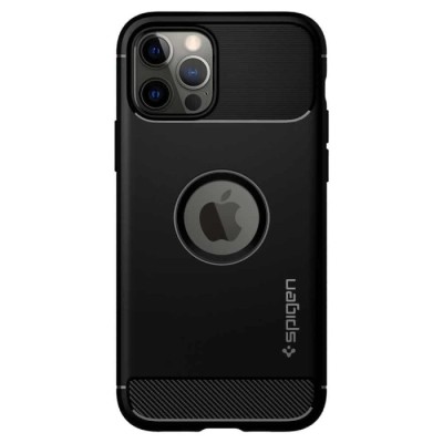 Capa Spigen iPhone 12/12 Pro Case Rugged Armor Preta | ByteNova