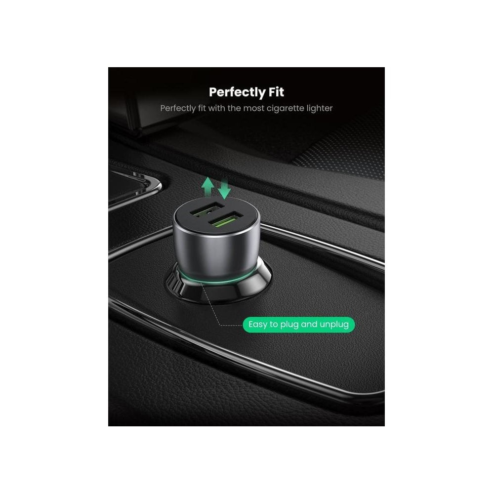 Carregador de Isqueiro UGREEN CD213 36W Dual USB QC Fast | ByteNova