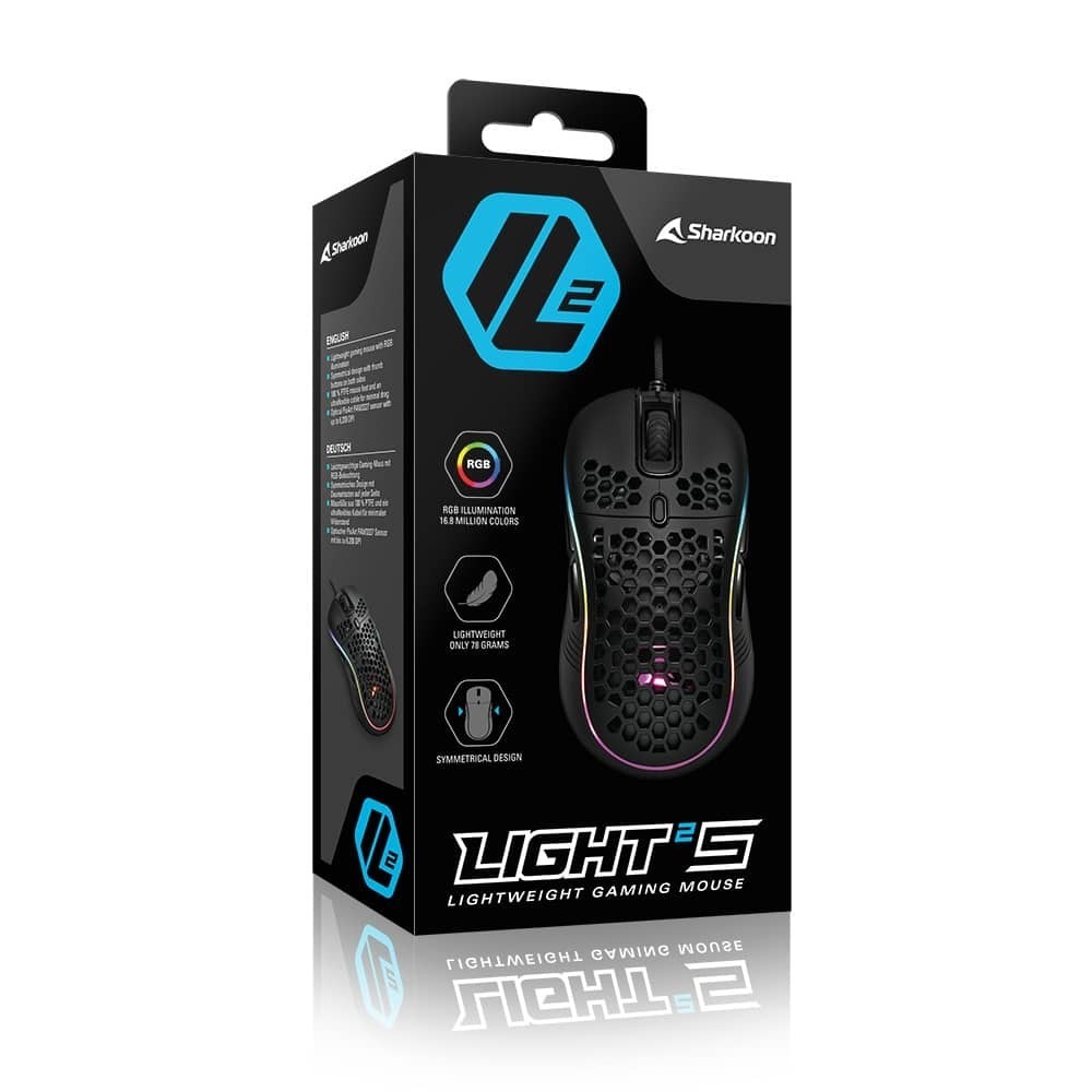 Rato Gaming Óptico Sharkoon Light² S 6200DPI RGB Preto | ByteNova