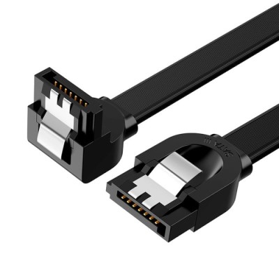 Cabo SATA III 6 Gbps UGREEN US217 Angled 90º 0.5m Preto | ByteNova