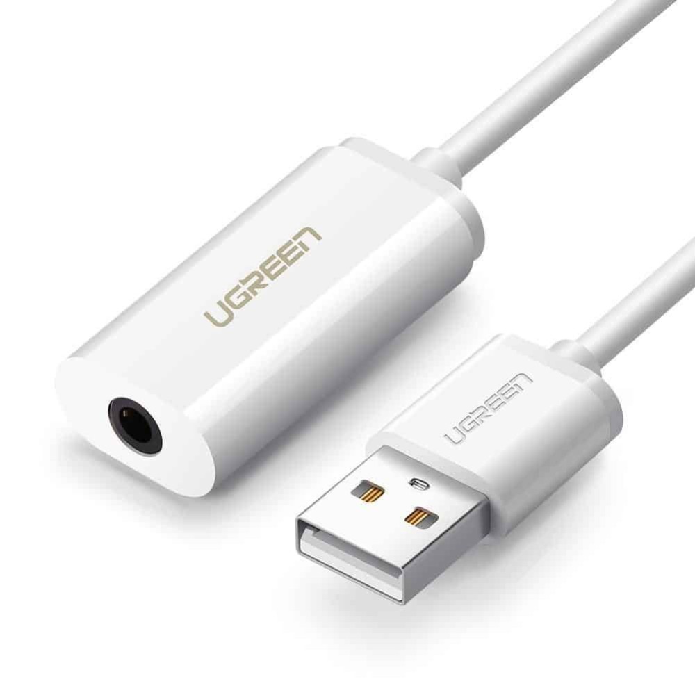 Placa de Som USB UGREEN US206 com Jack 3.5mm | ByteNova