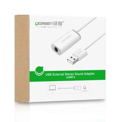 Placa de Som USB UGREEN US206 com Jack 3.5mm | ByteNova
