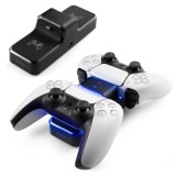 Carregador Brave duplo com luz azul para controles PS5 | ByteNova