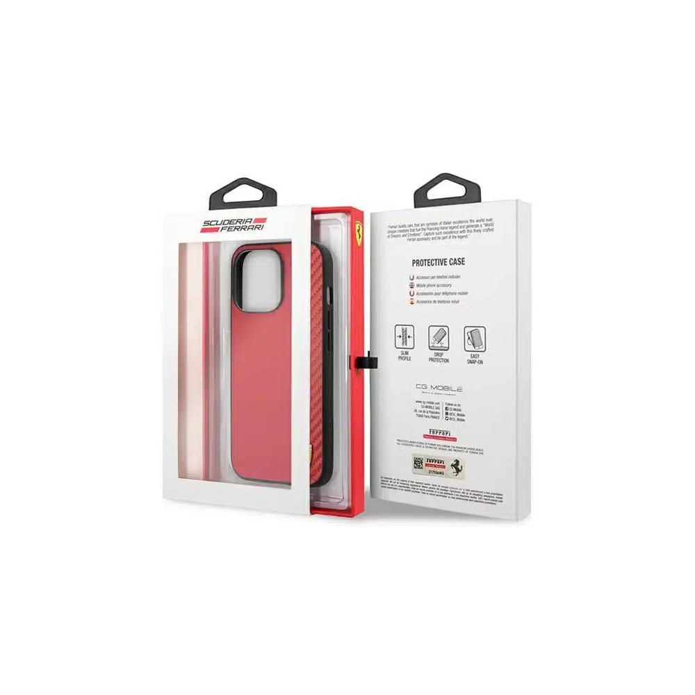 Ferrari Capa em Fibra Genuína Red – iPhone 13 Pro Max | ByteNova