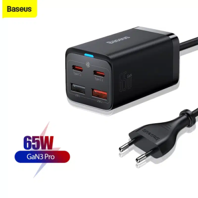 Carregador Baseus GaN3 Pro 4 Portas Desktop 65W | ByteNova